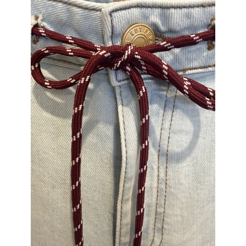 KUT From the Kloth Women's Wide-Leg Jeans High Rise Light Wash Tie Waist - Picture 5 of 9